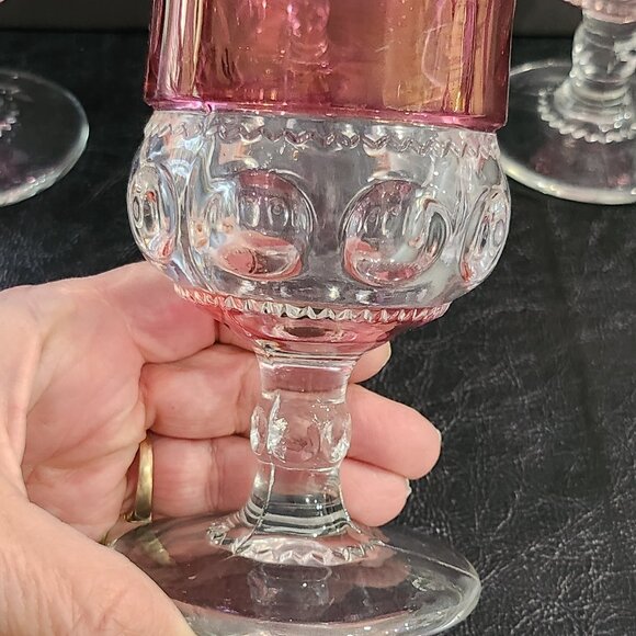 Set of 4 Vintage Tiffin Franciscan King's Crown-Flash Water Goblets - Picture 10 of 10